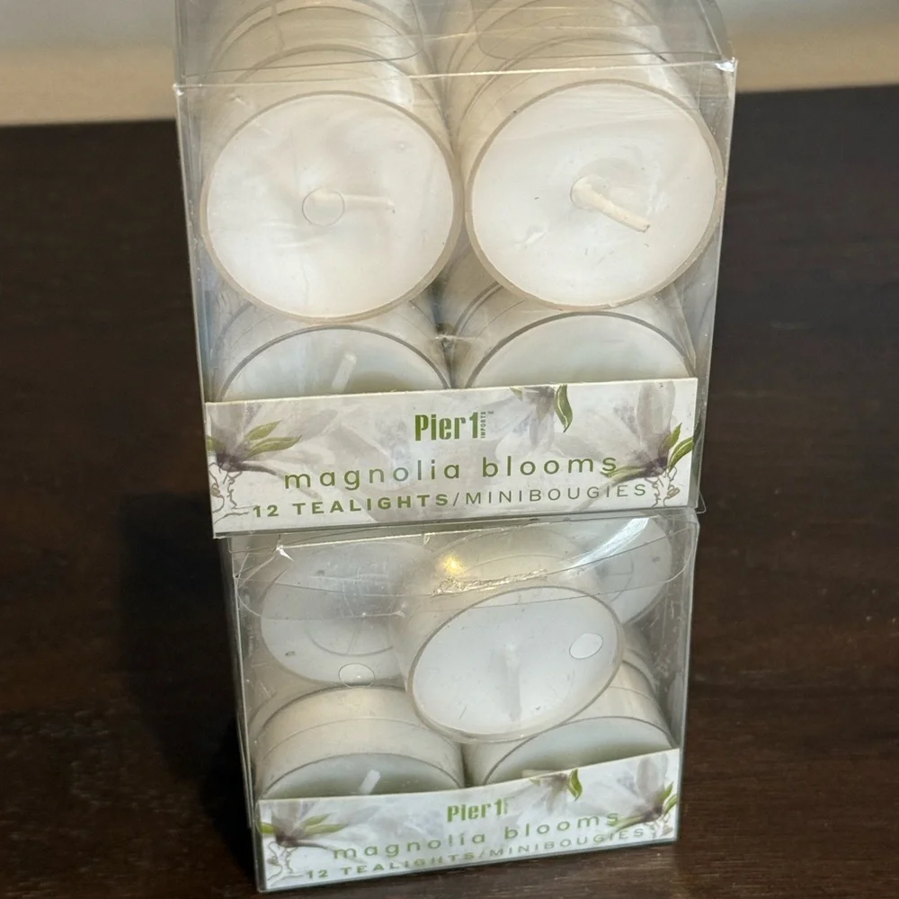 Vintage Pier 1 Magnolia Blooms Scented Tea Lights Lot - 23 Total New